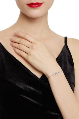 OCTAVIA 字母锆石缀饰银色流动手链 7287