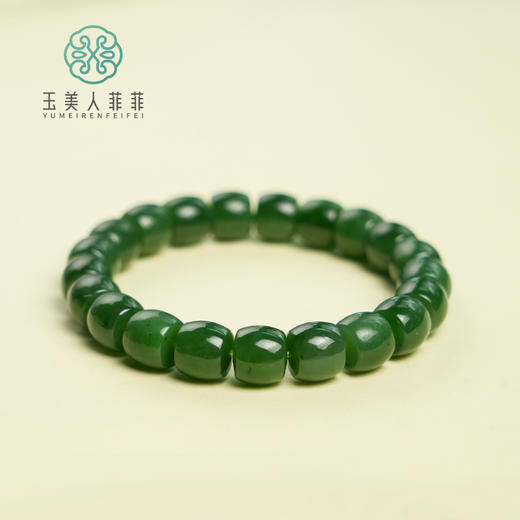 玉美人菲菲*碧玉单圈直切珠手串约10*10mm 商品图0