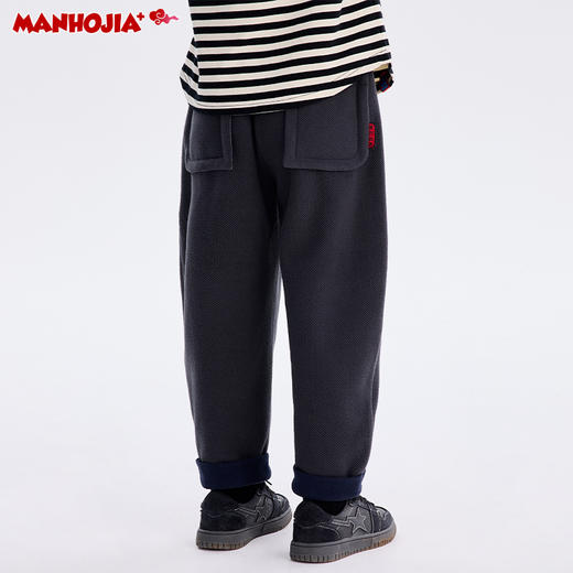 【“桃”个好彩头】漫画家24冬新中式祝福手缝绳结暖绒锥形裤 商品图2