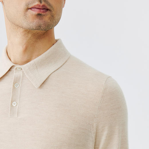 东黎 • 精纺男士秋冬针织POLO衫百搭简约纯色休闲长袖 4879 商品图6