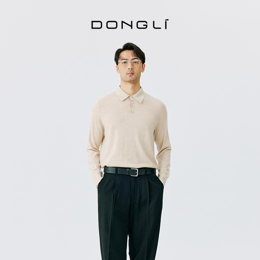 东黎 • 精纺男士秋冬针织POLO衫百搭简约纯色休闲长袖 4879 商品图1