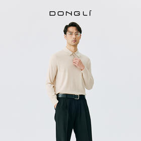 东黎 • 精纺男士秋冬针织POLO衫百搭简约纯色休闲长袖 4879