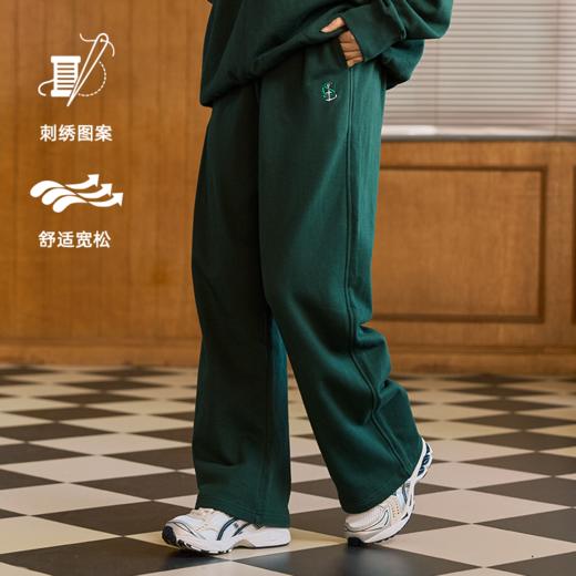 LUSHISI秋冬款蓄力待发主题415g纯棉重磅卫裤绳毛圈直筒针织长裤 商品图1