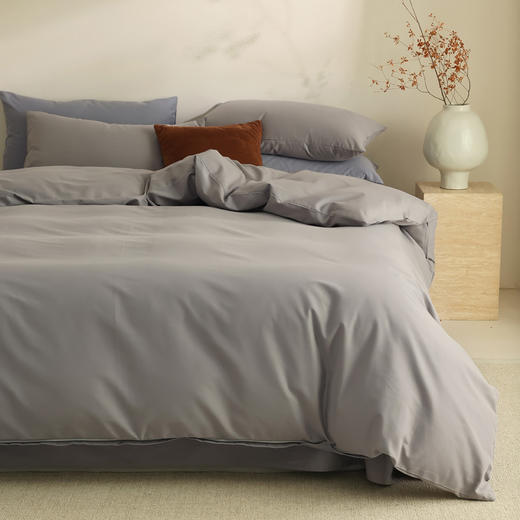 【100支全棉磨毛四件套】磨毛100支全棉四件套纯色轻磨毛床品套件长绒棉双拼 商品图14