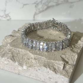 北京仓｜CZ by KJL-Emerald/Baguette 30CTTW-梯形 网球 手链［美国设计师］