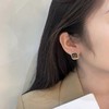 Oflye潮流饰品  虎眼石复古大气秋冬美拉德咖方形银针耳钉高级感耳饰 商品缩略图2