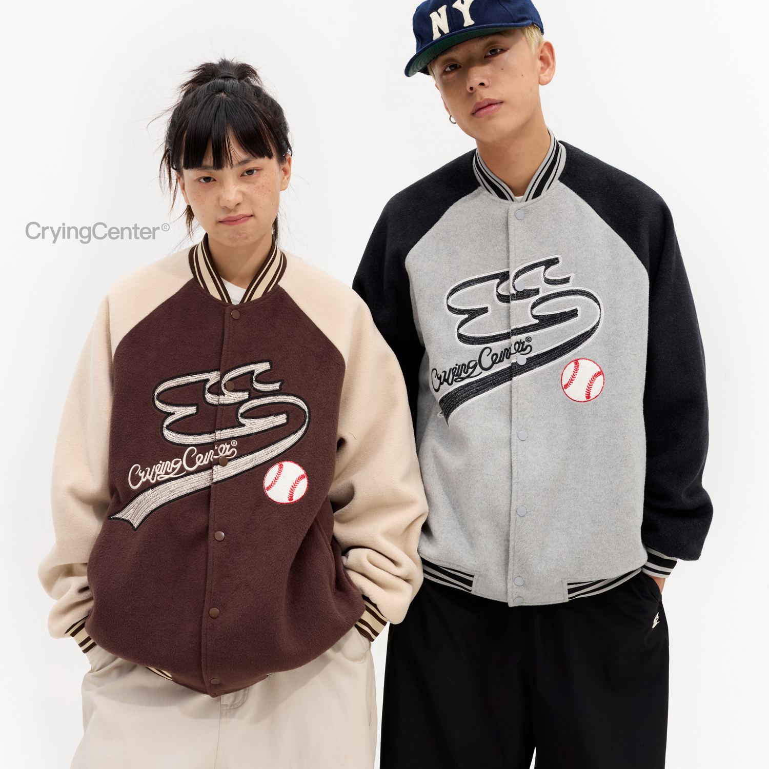 CryingCenter CCC复古棒球外套 哭喊中心