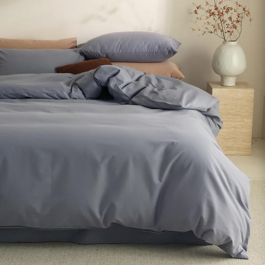 【100支全棉磨毛四件套】磨毛100支全棉四件套纯色轻磨毛床品套件长绒棉双拼 商品图5