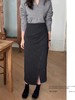 【法式褶皱包臀半身裙】高腰 秋冬新款 设计感修身显瘦 不规则开叉中长款 商品缩略图3