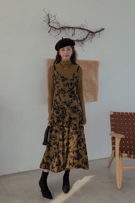 ANSUABEL 艺术花朵吊带连衣裙 19305