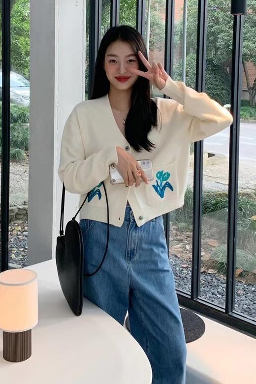 Stay2Weeks 软糯米白花卉图案针织开衫 14541 商品图5