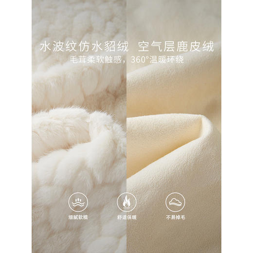 【年终特卖】熙世界水波纹仿水貂绒短外套冬季新款仿皮毛一体毛茸茸开衫上衣 商品图3