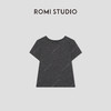 ROMI STUDIO“松弛简约”100%有机棉竹节花纱感圆领短袖T恤421T5035 商品缩略图0
