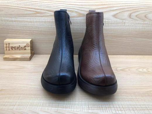 豪行秋季时尚休闲真皮坡跟女单靴短靴22492030 商品图2