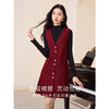 【专属特价】熙世界安克拉红色羊毛背心裙连衣裙冬季新款小香风无袖V领裙子 商品缩略图2