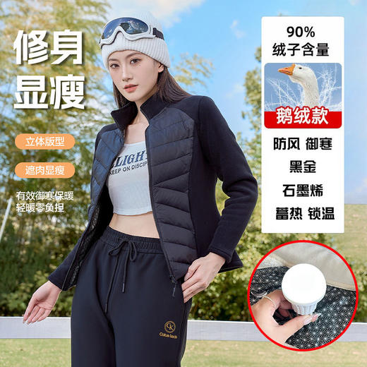 2024波司登同款90%鹅绒服女2024年黑金短款保暖羽绒服时尚爆款秋冬大码蓄热外套 商品图1