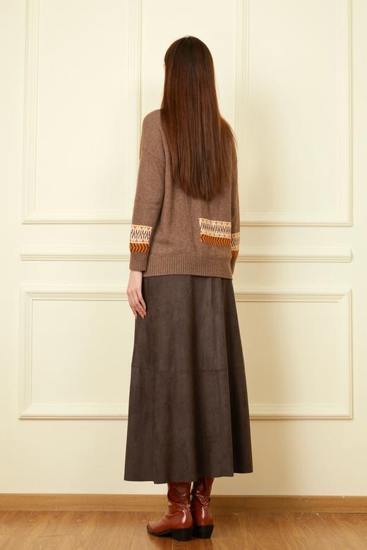 Le Malene 棕咖色羊皮绒半裙 19287 商品图8