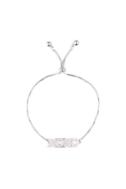 OCTAVIA 字母锆石缀饰银色流动手链 7287 商品图1