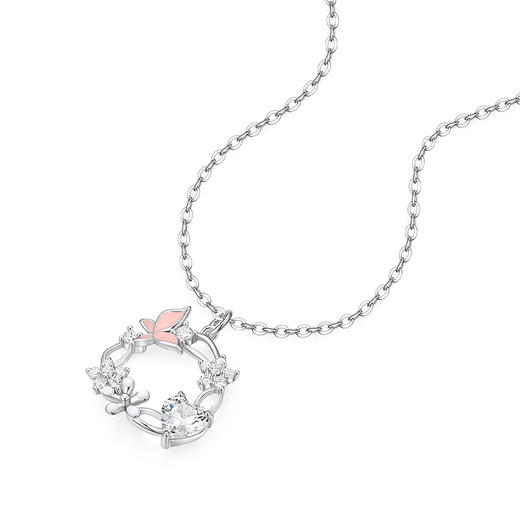 卡蒂罗/KADER 心花蝶舞项链 蝴蝶造型圣诞花环设计轻奢小众锁骨链 温柔百搭秋冬穿搭吸睛吊坠 925银 送女友 商品图1