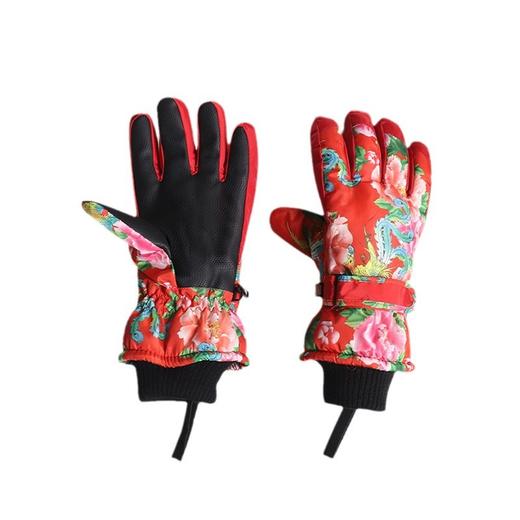 洋气新潮吸睛东北大花滑雪手套触屏加绒防泼水冬天防寒 商品图4