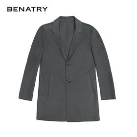 贝纳川经典通勤男士中长款大衣外套120428002