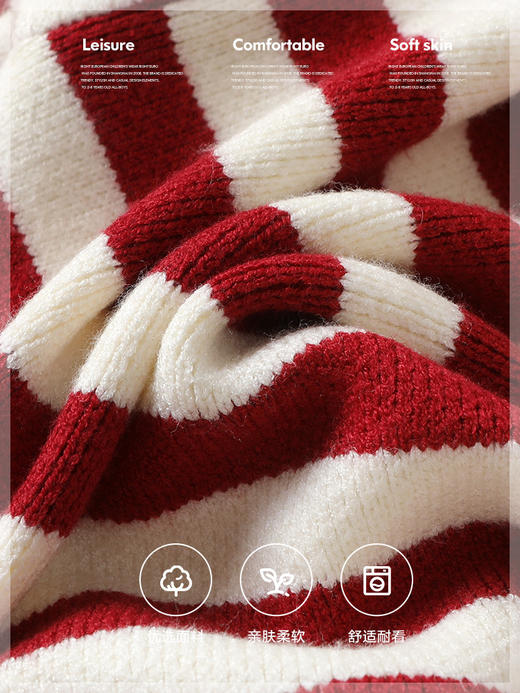 【可爱小熊图案，点亮细节】婴儿拜年服 新年毛衣冬装 秋冬男童女童宝宝 儿童过年服 保暖上衣童装-QQ 商品图3