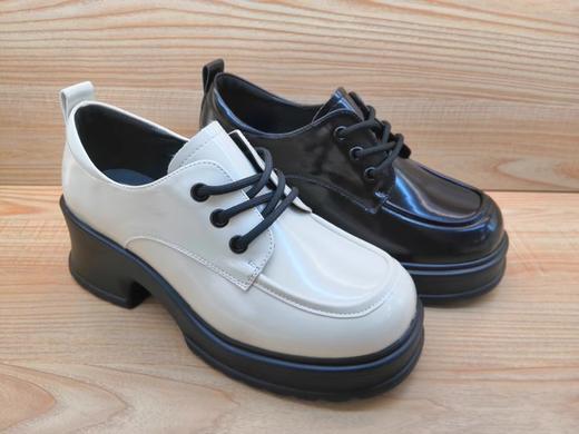 2023春季新款豪行真皮休闲女鞋23101575舒适中跟时尚系带单鞋 商品图2