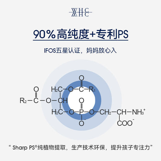 WHC小精灵儿童鱼油Omega3磷脂酰丝氨酸维生素D补脑记忆专注力60粒 商品图2