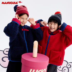 【“桃”个好彩头】漫画家24烟花彩点羊羔毛新中式拜年棉服外套