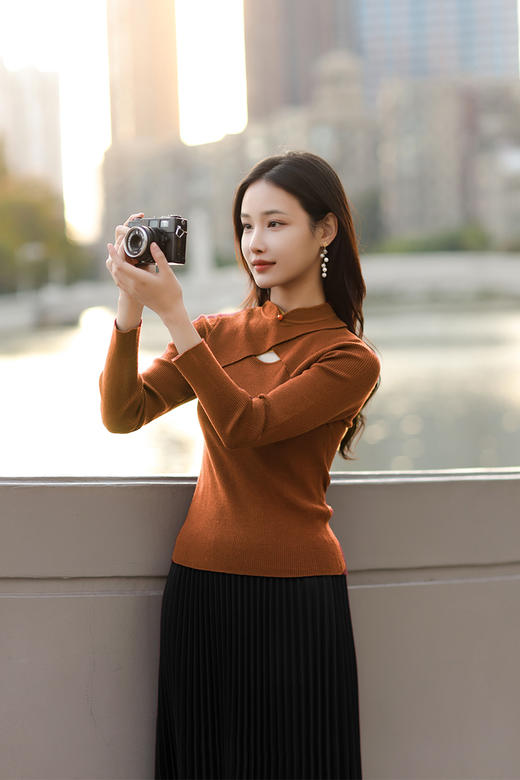 逸红颜明月优选 ##古风针织旗袍领上衣【宛清扬】,有美一人,清扬婉兮 商品图14