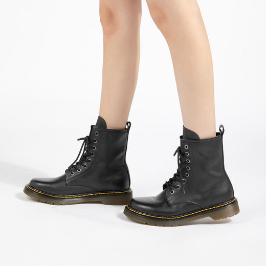 Wayne Flex韦恩平底马丁靴经典圆头短靴系带高帮甜酷百搭女靴WF6247 商品图3