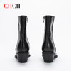 CHCH平衡鞋短靴秋冬新品油蜡羊皮拉链粗跟时尚女靴短靴CN2B7011 商品缩略图5