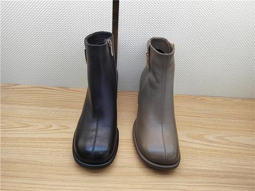 豪行秋冬新款22426300牛皮中跟时尚休闲女靴单靴短靴 商品图2