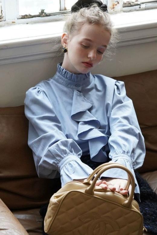 Le Malene 蓝色宫廷风花边领衬衣 19302 商品图8