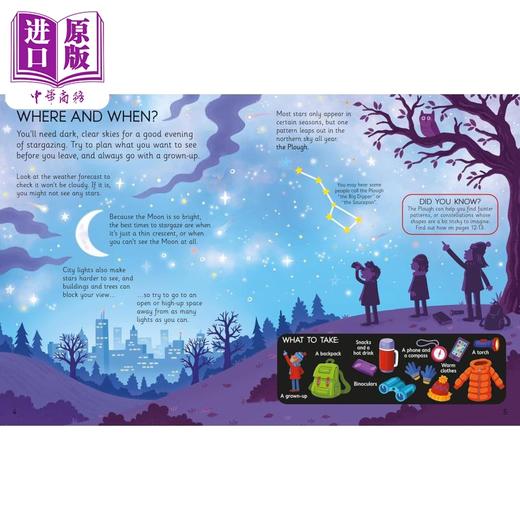 预售 【中商原版】尤斯伯恩观星书 Usborne Stargazing Book 英文原版 儿童科普绘本 自然科学读物图画书 进口童书 Usborne 商品图2