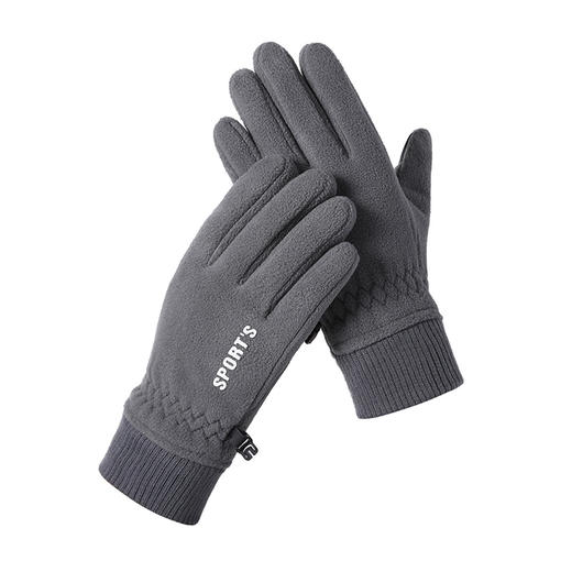 【时尚男女通用运动手套，防水加绒保暖】摇粒绒保暖手套 男女冬季触屏加厚防寒手套 开车骑行骑电动车手套-QQ 商品图4