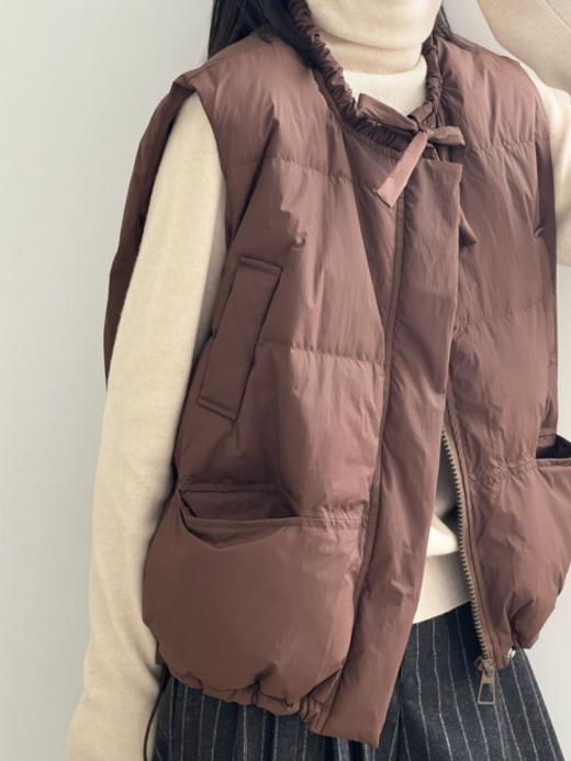 💖【小野日记 Yono's Diary韩系小圆领羽绒马甲XY-F-24835款】☀️ ❤️深秋初冬时节在里面搭一件纯色的🌈长袖T恤、卫衣、羊绒衫、毛衣 商品图2