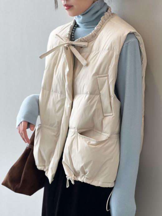 💖【小野日记 Yono's Diary韩系小圆领羽绒马甲XY-F-24835款】☀️ ❤️深秋初冬时节在里面搭一件纯色的🌈长袖T恤、卫衣、羊绒衫、毛衣 商品图1