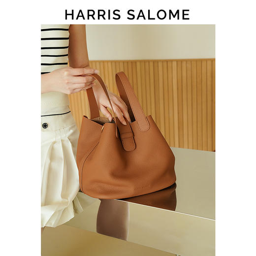 Harris Salome松下果实菜篮子头层牛皮单肩斜挎包 商品图5