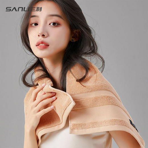 三利毛巾新款素色断档面巾加长成人洗脸巾加厚140g纯棉毛巾 商品图4