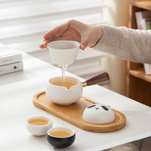 【积分】熊猫侧把旅行茶具快客杯一壶二杯便携茶具 商品图4