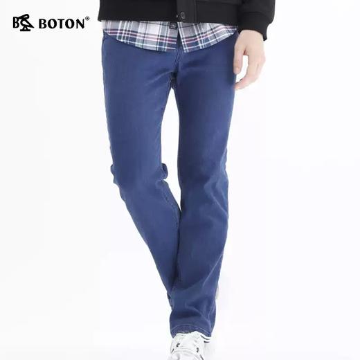 波顿男士秋冬季牛仔裤加厚保暖直筒百搭牛仔长裤ME216519 商品图1