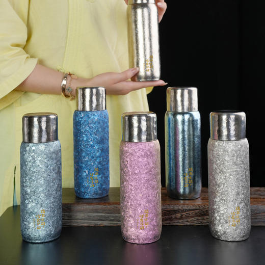 暗香疏影纯钛保温杯 双层纯钛高档水杯户外旅行焖泡茶杯 商品图0