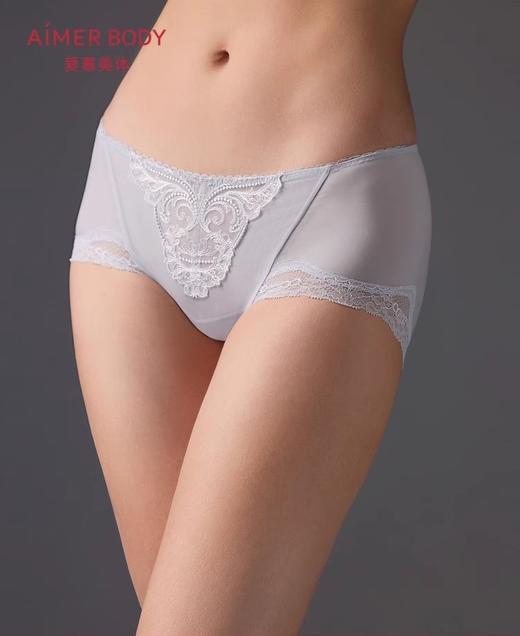 爱慕美体微雨斓姗内裤女棉质底裆性感蕾丝高腰平角裤 商品图0