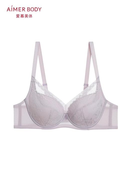 爱慕美体简塑内衣女3/4软钢圈无纺布大胸显小蕾丝文胸 商品图1