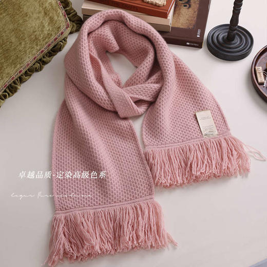 轻奢系列！超大高支365G！重工又带风！2024新款纯山羊绒毛须围巾加厚冬款！ 商品图1