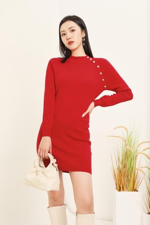 ANSUABEL 高领收腰包臀针织连衣裙 14680 商品图0