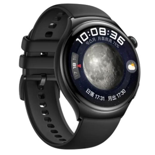华为 WATCH 4 智能手表 幻月黑 氟橡胶表带 商品图0