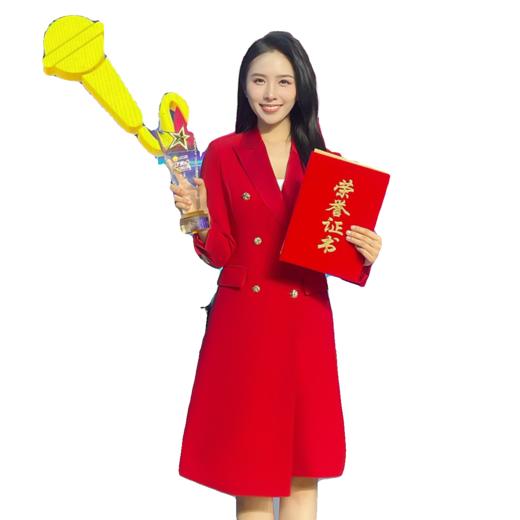 IWY/西装连衣裙红色年会礼服女缎领拼接主持人大赛演讲比赛高端西装裙Q1002-R 商品图4
