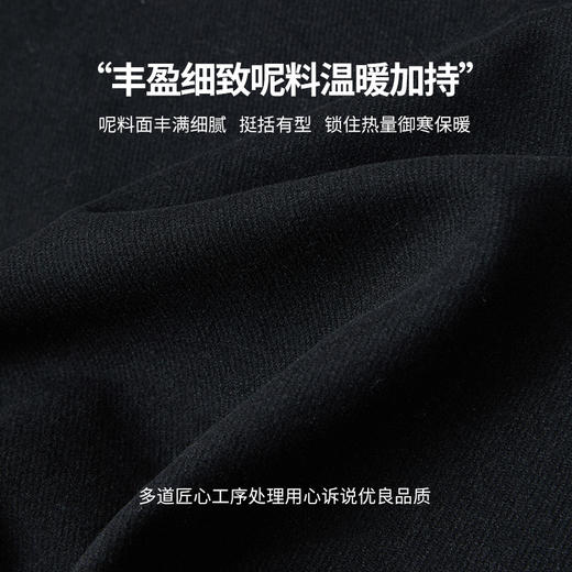 英伦简约大翻领气质中长款大衣女秋冬高级感呢料外套V4242924 商品图4